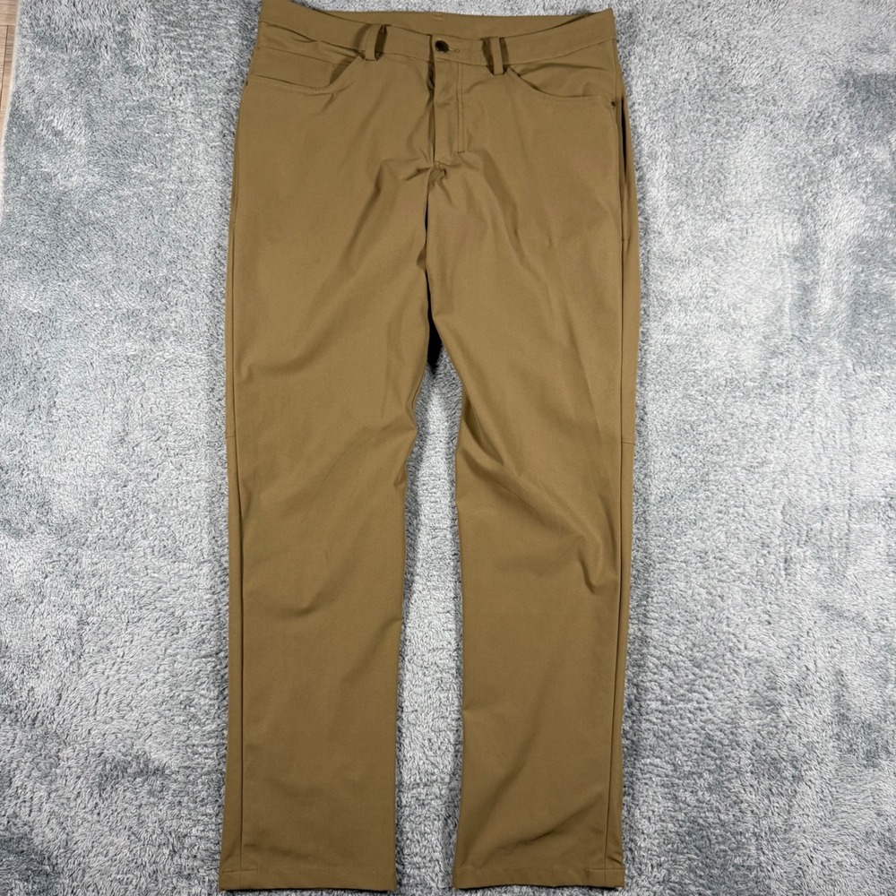 Lululemon ABC 5 Pocket Pant Slim fit Men 34x34 Tan Warpstreme Chino Trousers